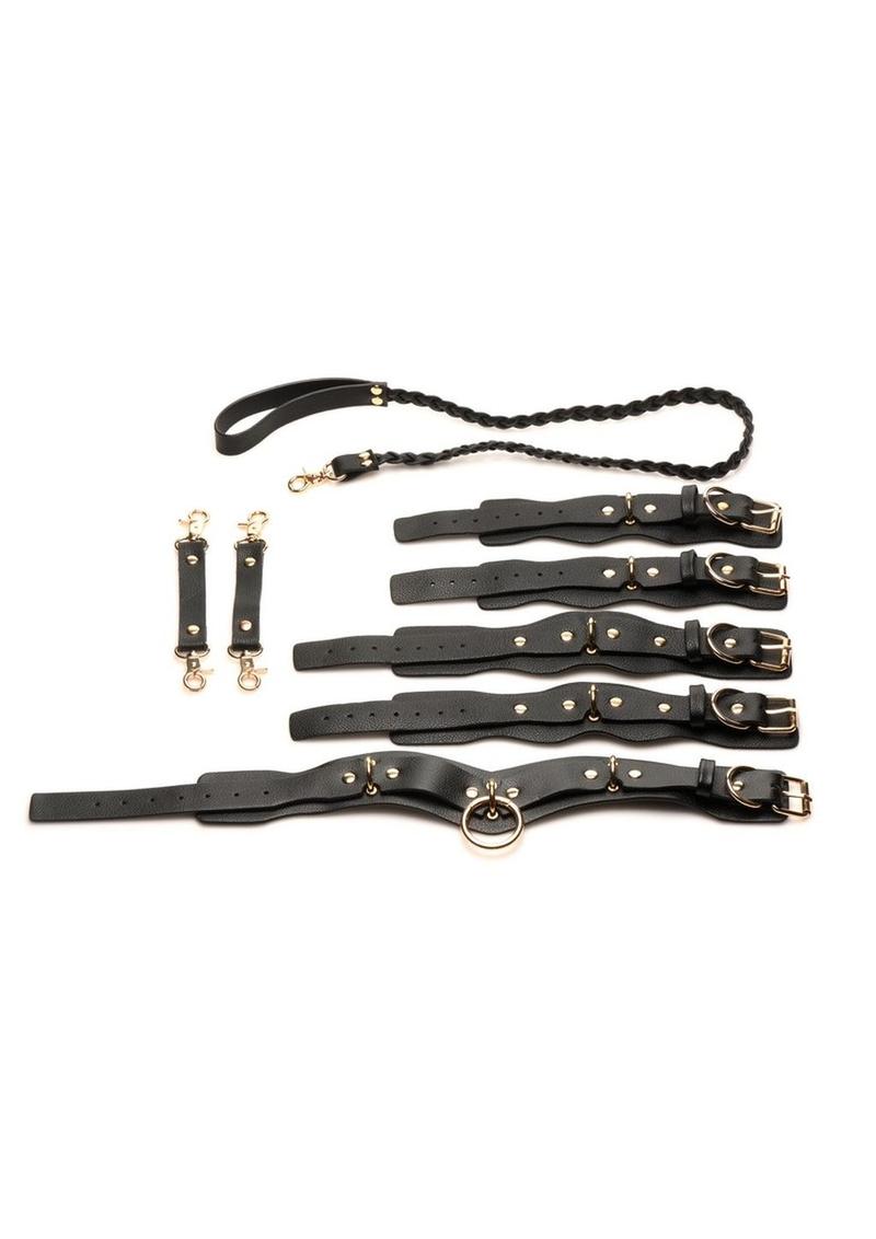 Bedroom Bliss Lover’s Restraints Set with Collar, Cuffs, and Connectors