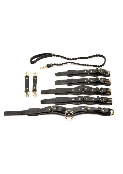 Bedroom Bliss Lover’s Restraints Set with Collar, Cuffs, and Connectors