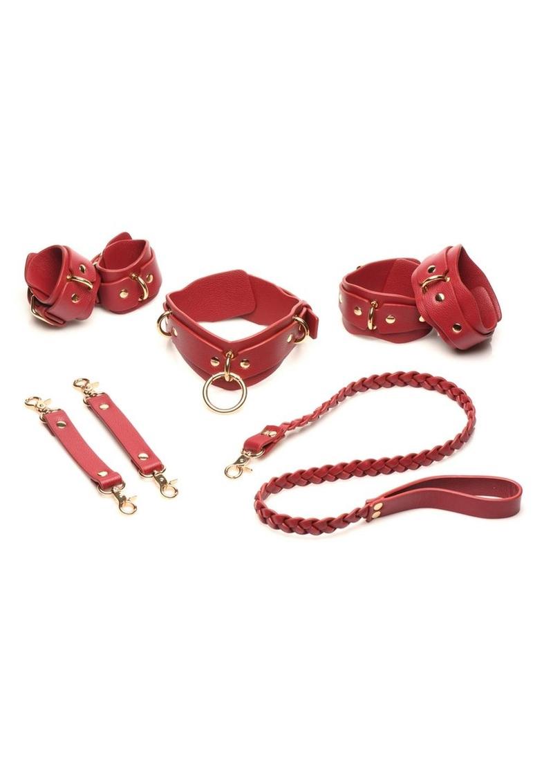 Bedroom Bliss Lover’s Restraints Set with Collar, Cuffs, and Connectors