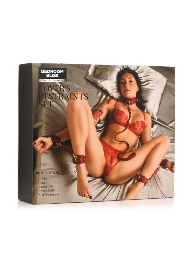 Bedroom Bliss Lover’s Restraints Set with Collar, Cuffs, and Connectors