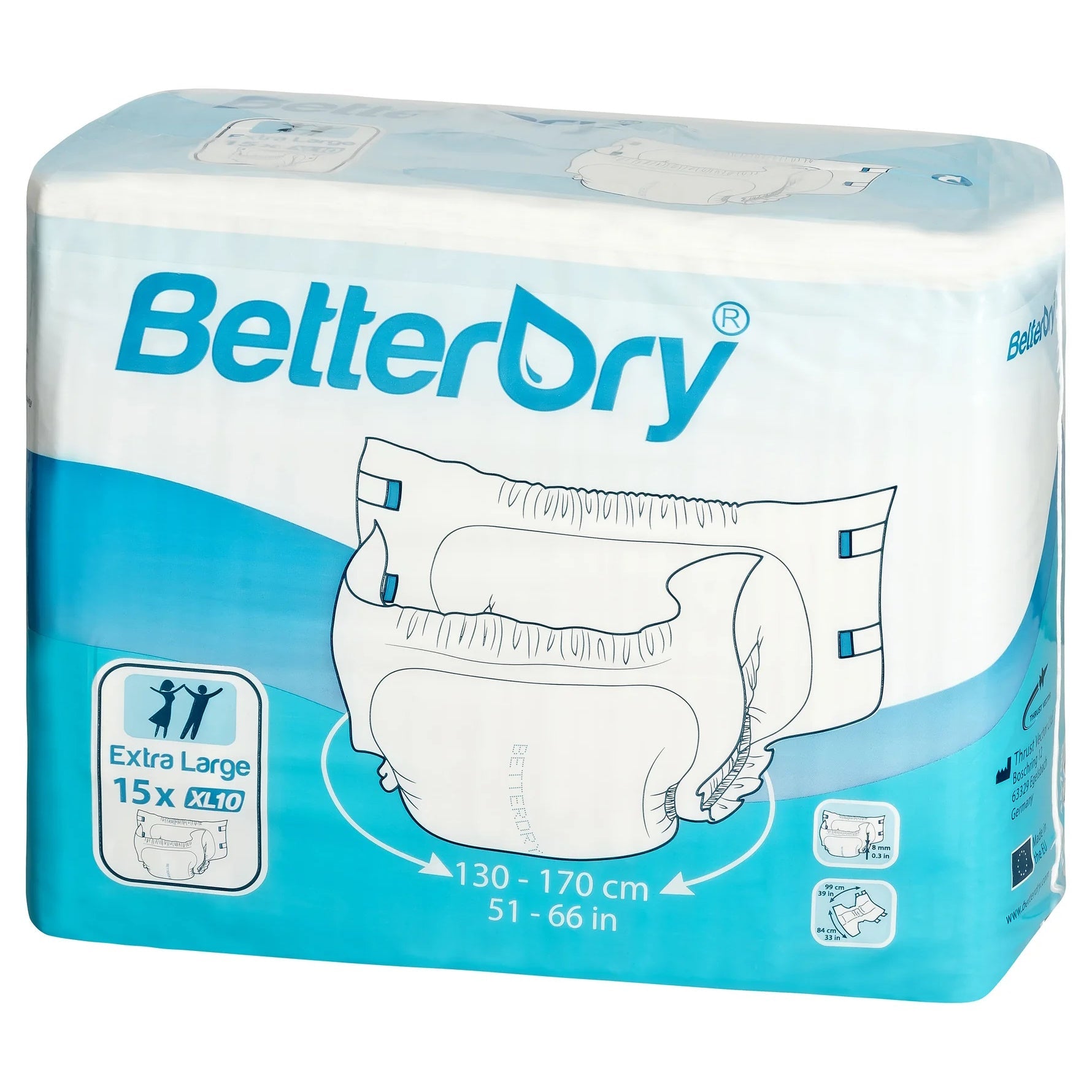 BetterDry Overnight Adult Diapers Plastic Backing