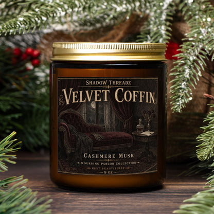 Velvet Coffin Candle 9oz