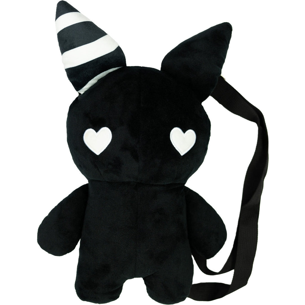 Rabbit Plush Backpack – Black (14”)