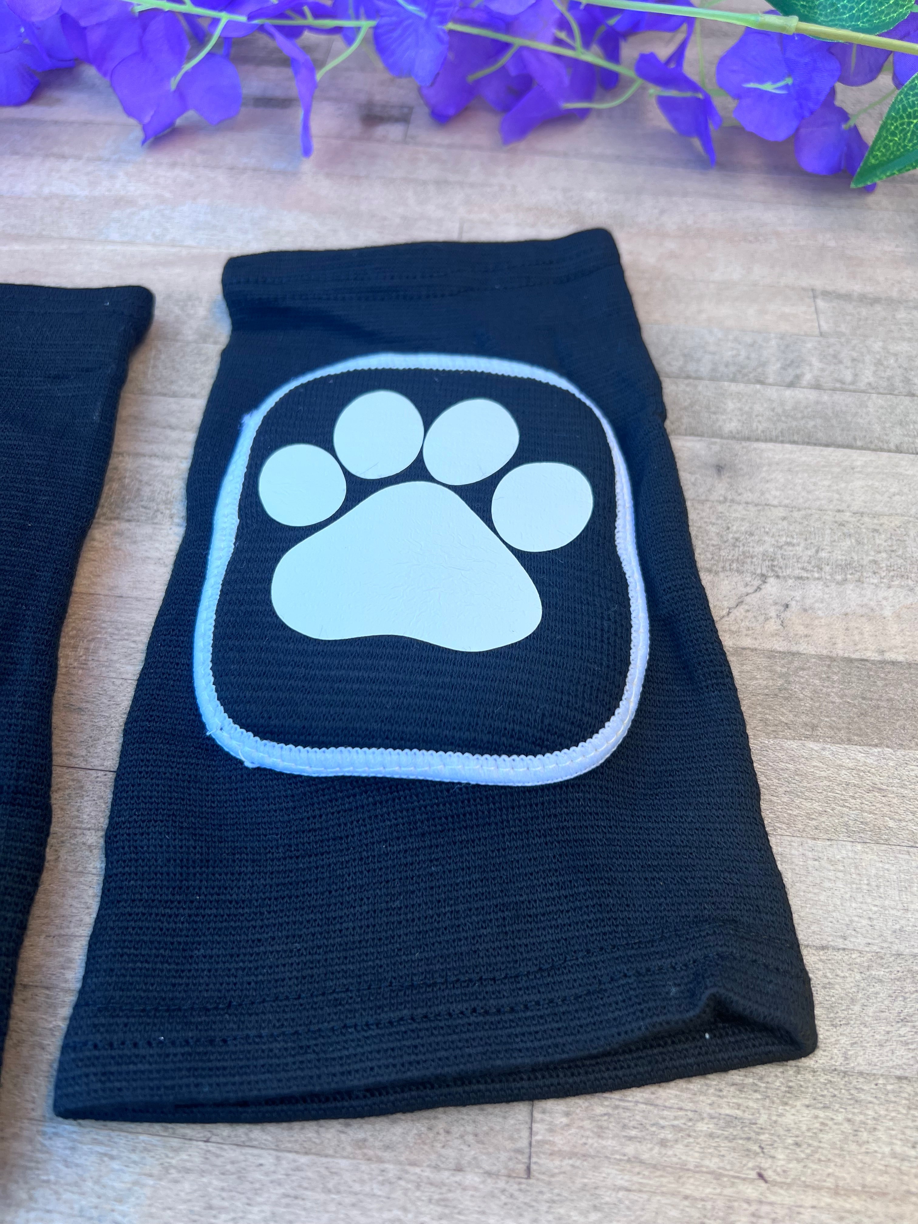 Black & White Paw Knee Pads