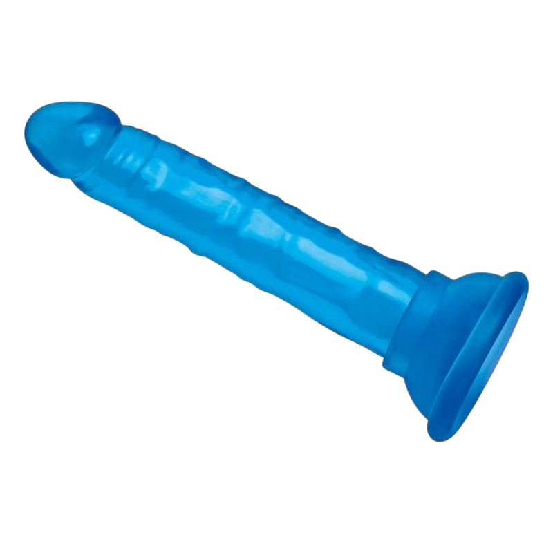 Blue Line Suction Cup Anal Dildo - Blue