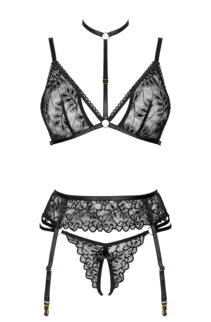 Noemi Lace Lingerie Set (Black)
