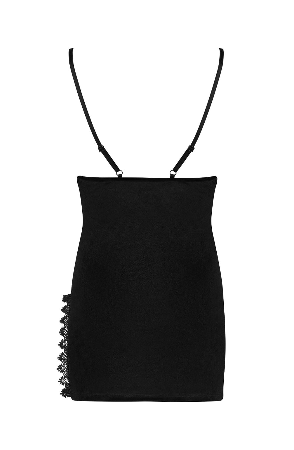 Paloma Velour Dress with Guipure Neckline and Matching Thong