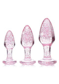 Booty Sparks Pink Glitter Gem Anal Plug Set