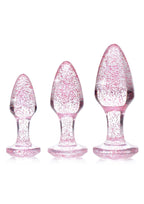 Booty Sparks Pink Glitter Gem Anal Plug Set