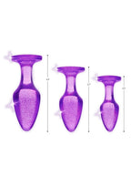 Booty Sparks Pink Glitter Gem Anal Plug Set
