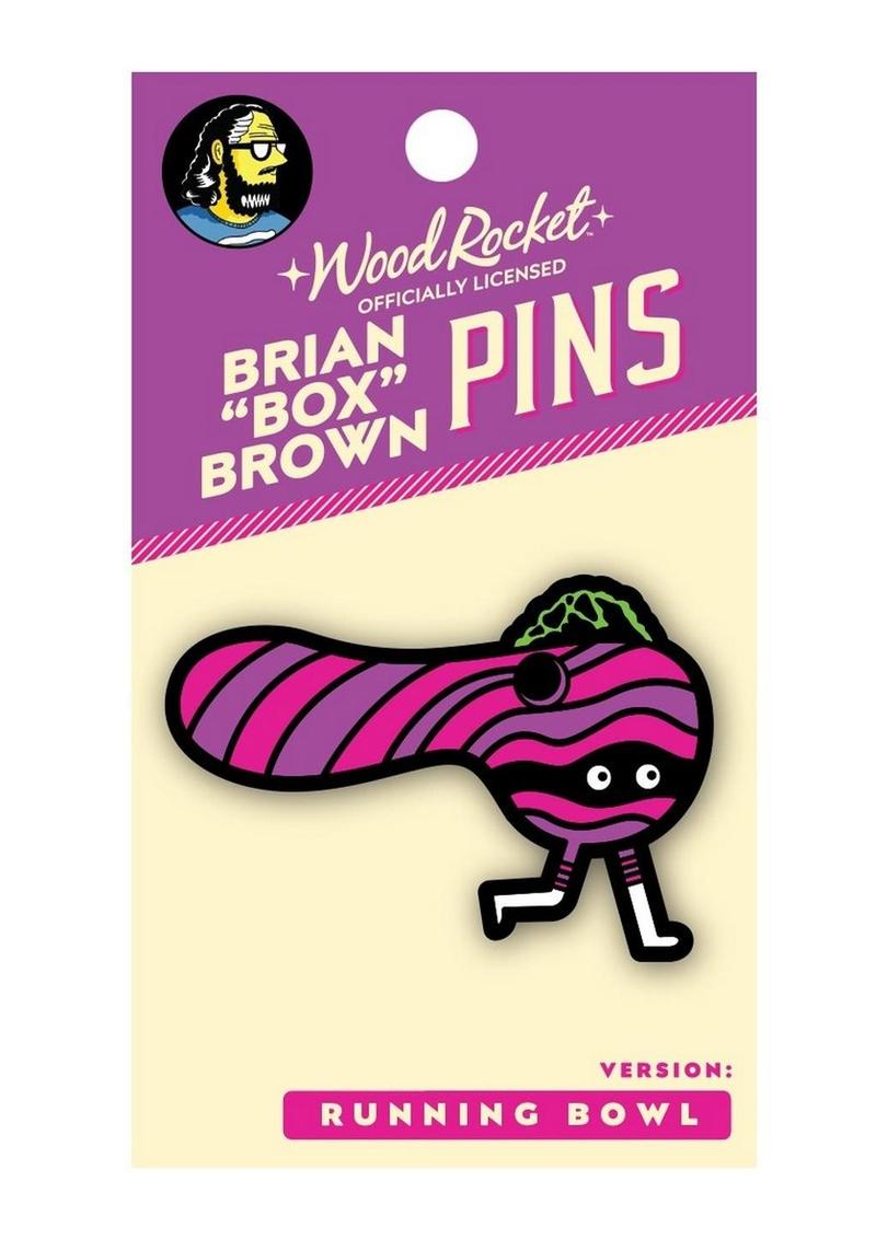 Box Brown: Running Bowl Enamel Pin