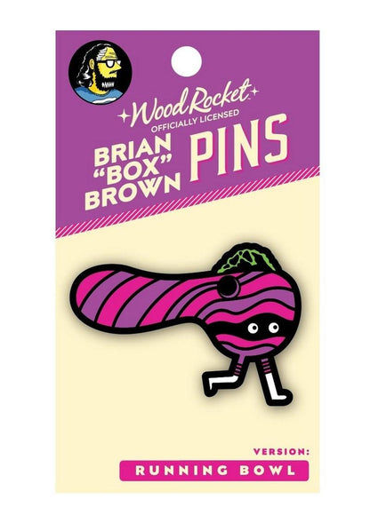 Box Brown: Running Bowl Enamel Pin