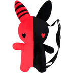 Rabbit Plush Backpack – Red/Black (20”)