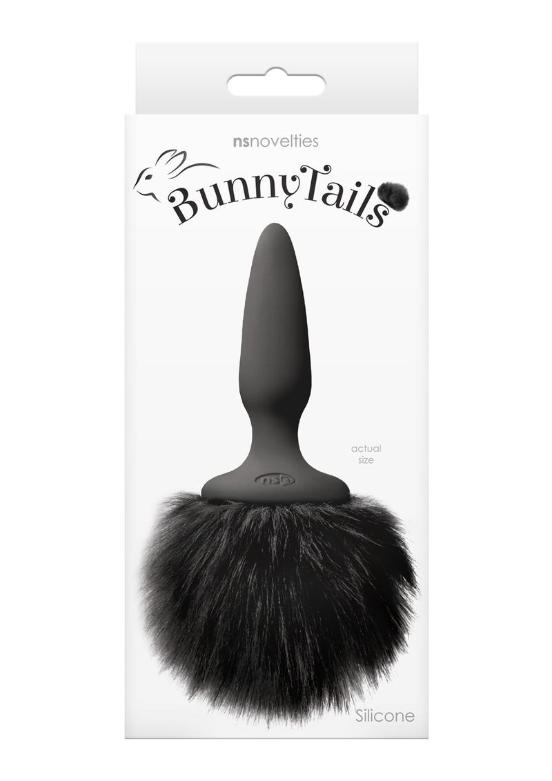 Bunny Tails Black Silicone Butt Plug