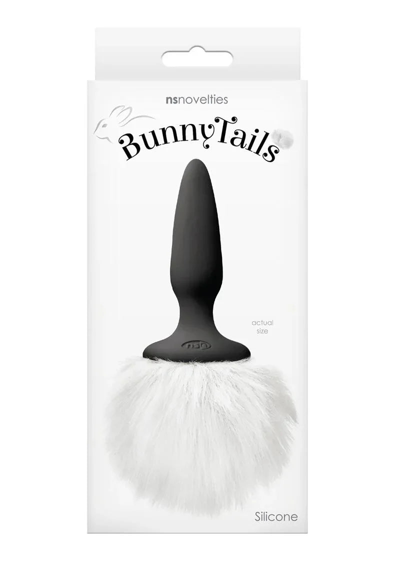 Bunny Tails White Silicone Butt Plug - Puppy's Aesthetics