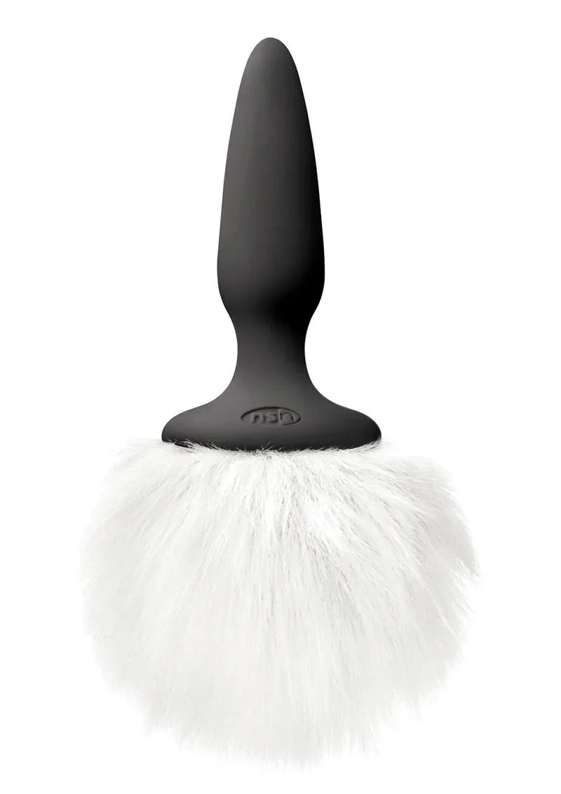 Bunny Tails White Silicone Butt Plug - Puppy's Aesthetics