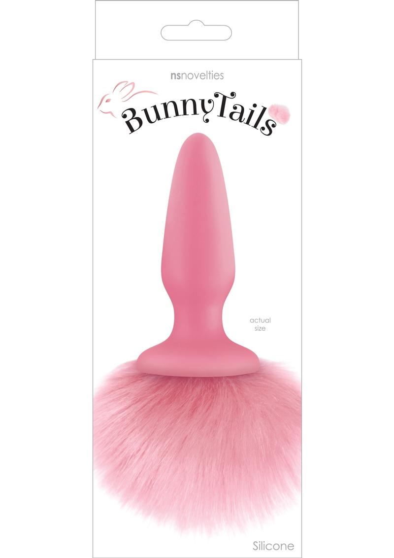 Pink Bunny Tails Silicone Butt Plug