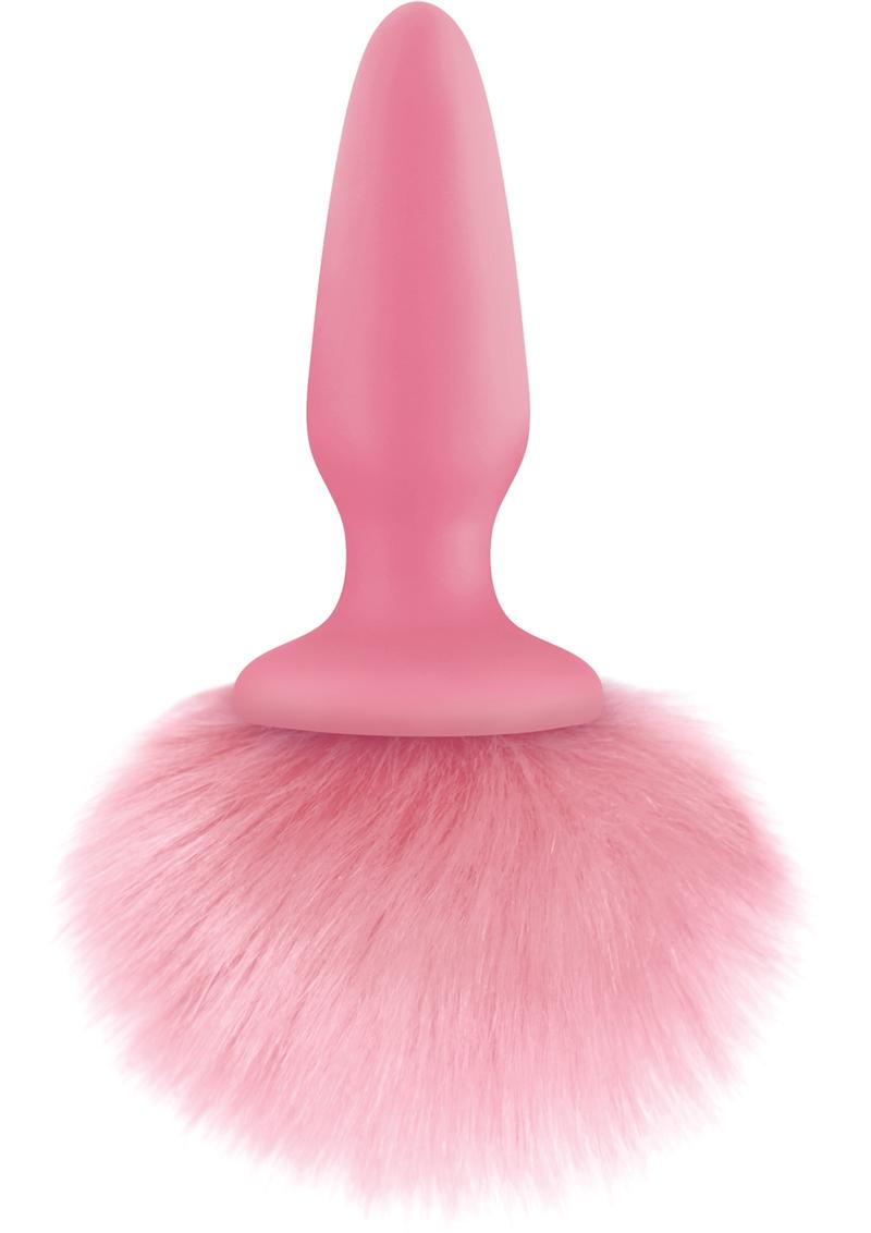 Pink Bunny Tails Silicone Butt Plug