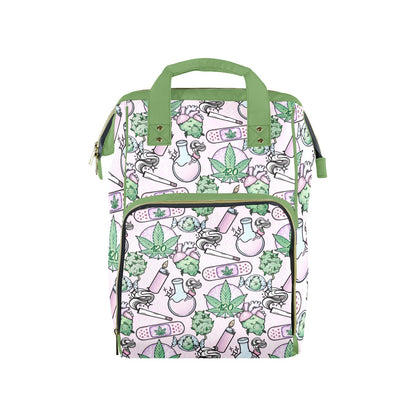 Pink Cannabis Large Diaper Bag