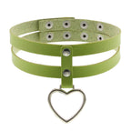 PU Leather Heart Pendant Collar (Colors) - Puppy's Aesthetics