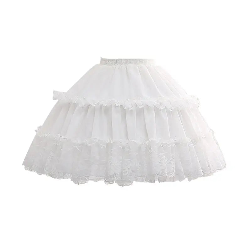 Lolita Short Petticoat Ruffles White