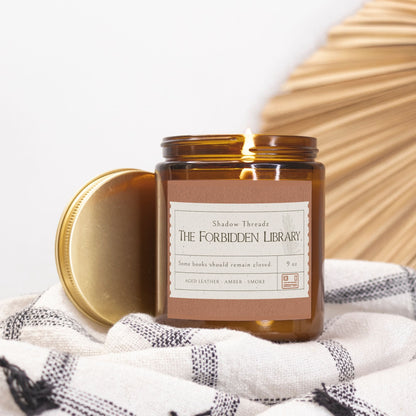 Forbidden Library Leather Candle 9oz