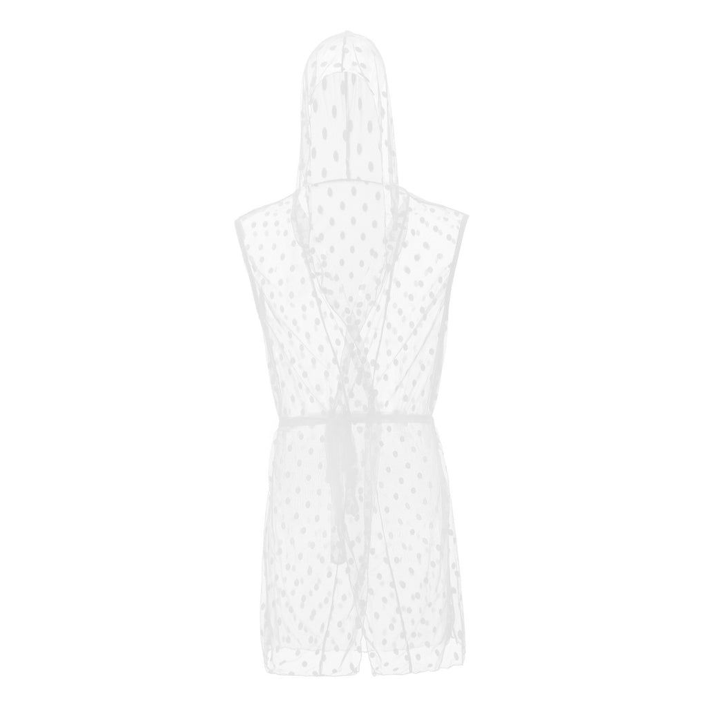 Midnight Whispers Men’s Lace Mesh Bathrobe