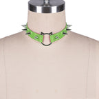 Spiky Kitty Ring Leather Collar (Colors) - Puppy's Aesthetics