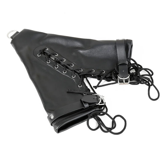 Locked Cutie Hand Cuffs – Black Leather Restraint - Puppy's Aesthetics