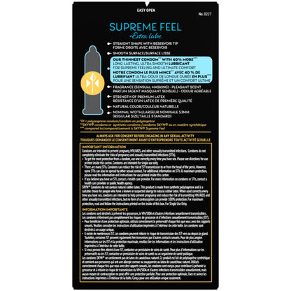 Skyn Supreme Feel Extra Lube Condoms 8pk