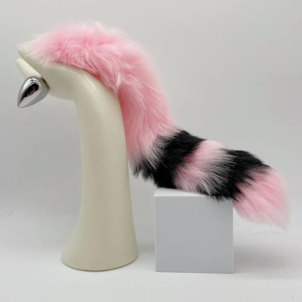 Kawaii Pink & Black Anal Tail (28 Colors)