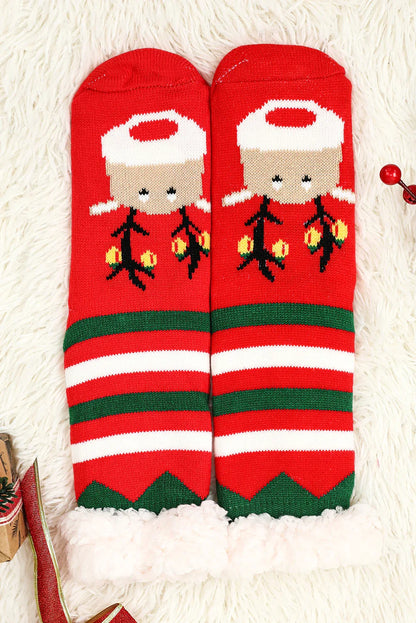 Red Reindeer Christmas Knit Socks - Puppy's Aesthetics