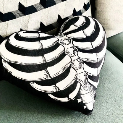 Rib Cage Heart Cushion Pillow