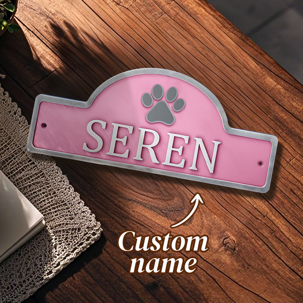 Personalized 3D PetPlay Door Sign - Puppy's Aesthetics