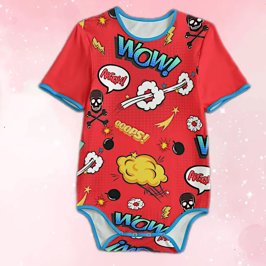 'WOW!' Comic Adult Unisex Onesie - Image #1