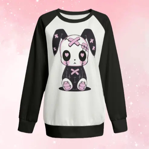 Pastel Goth Bunny Pullover Sweater Plus