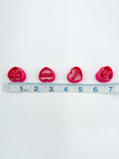 Conversation Heart Clay Cutters – Set of 4