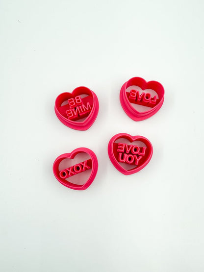 Conversation Heart Clay Cutters – Set of 4