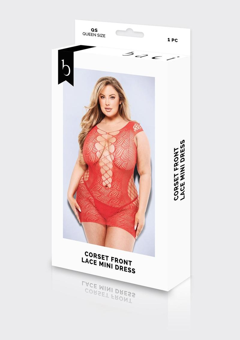 Corset Front Lace Mini Dress