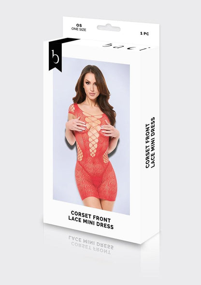 Corset Front Lace Mini Dress