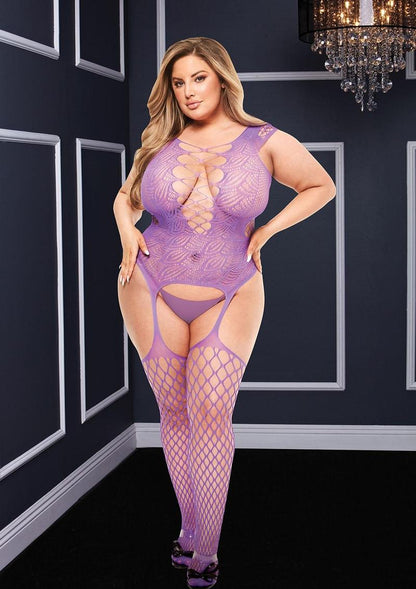 Corset Front Suspender Fishnet Bodystocking
