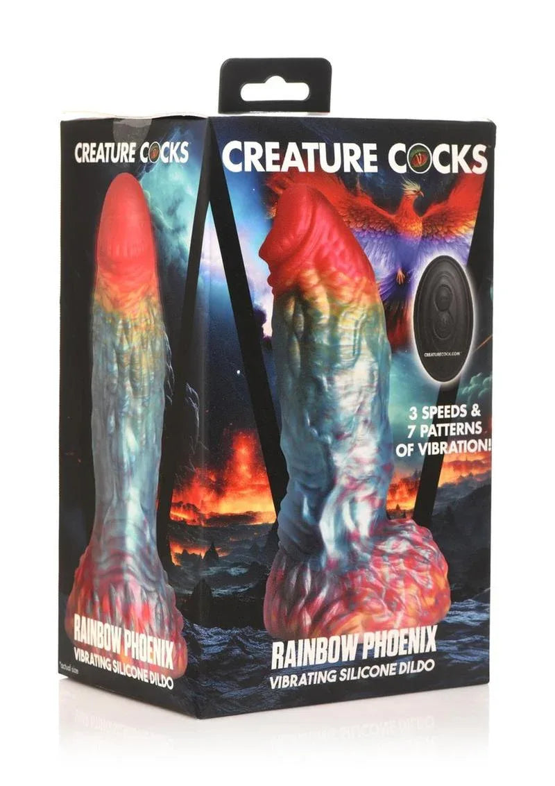 Rainbow Phoenix Vibrating Silicone Dildo - Puppy's Aesthetics