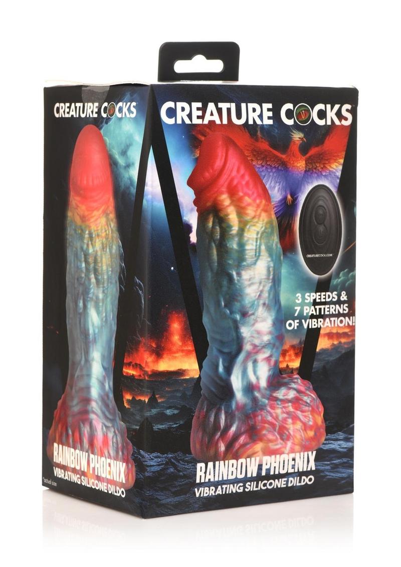Rainbow Phoenix Vibrating Silicone Dildo