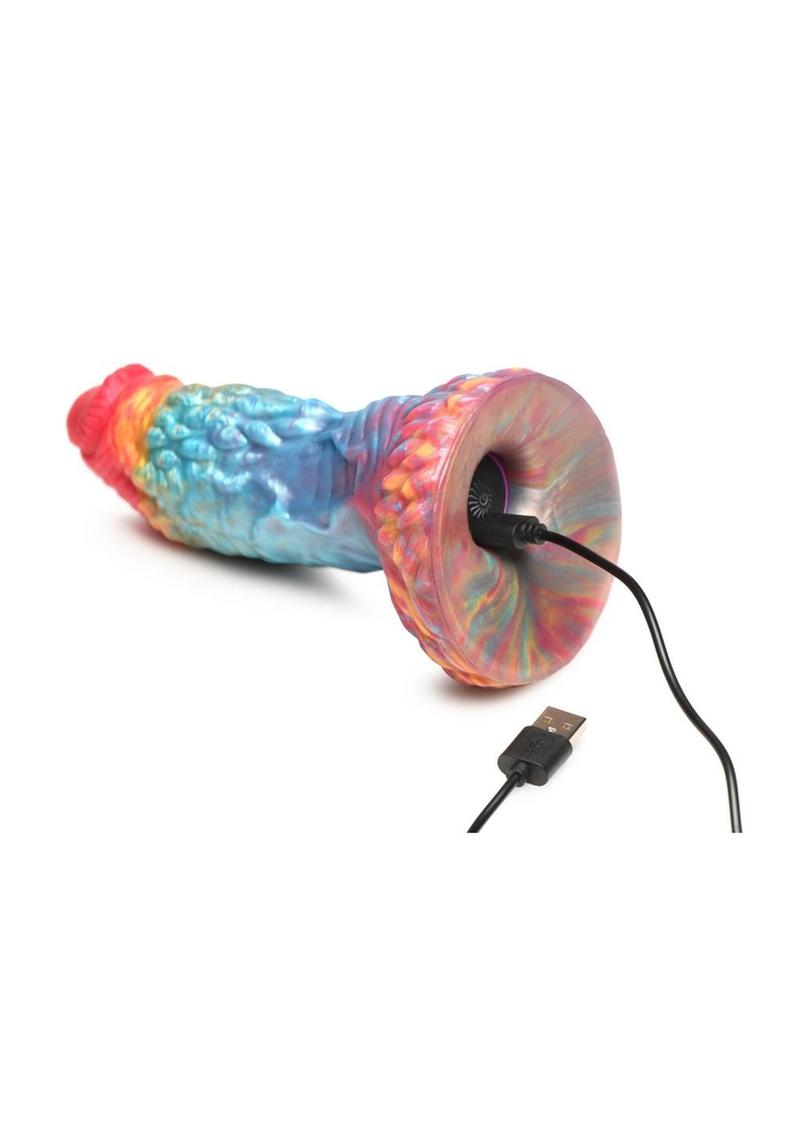 Rainbow Phoenix Vibrating Silicone Dildo
