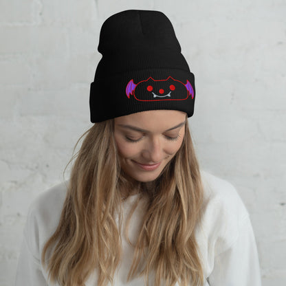 Kawaii Bat Cuffed Beanie