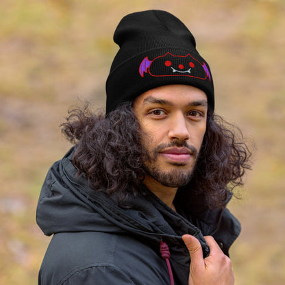 Kawaii Bat Cuffed Beanie
