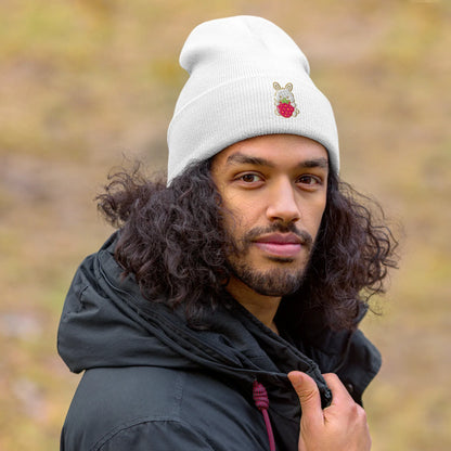 Strawberry Bunny Cuffed Beanie - Puppy's Aesthetics