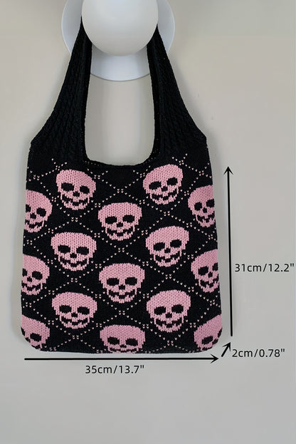Pink Bones Knit Shoulder Bag