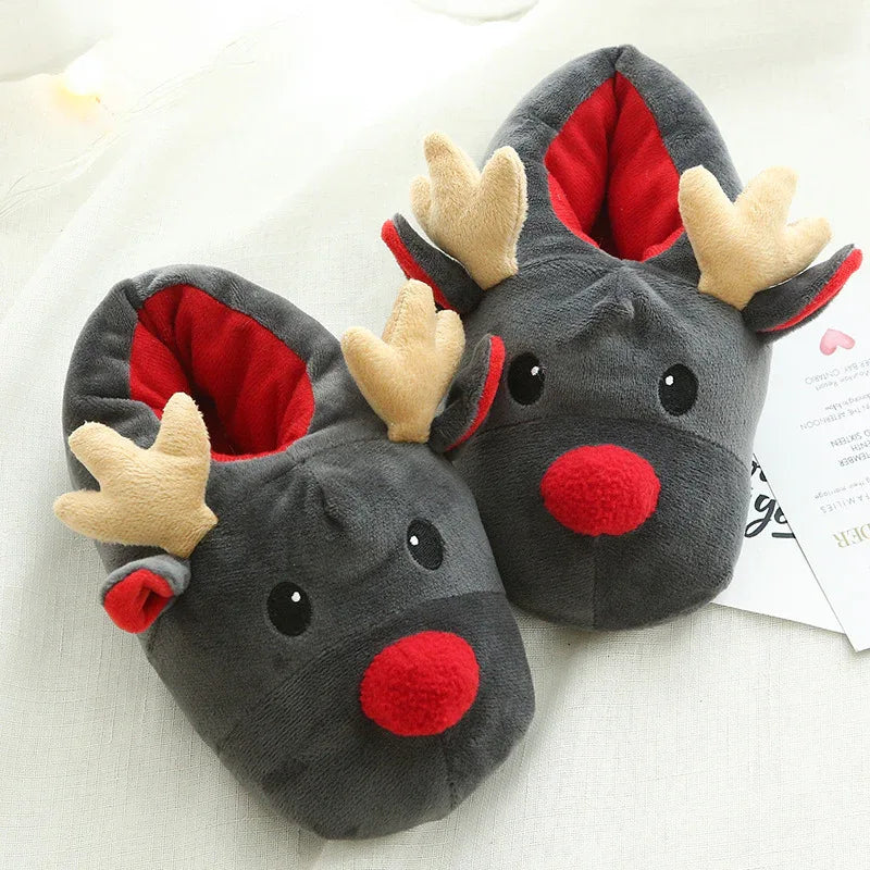 Rudy Snuggle Reindeer Unisex Slippers - Puppy's Aesthetics