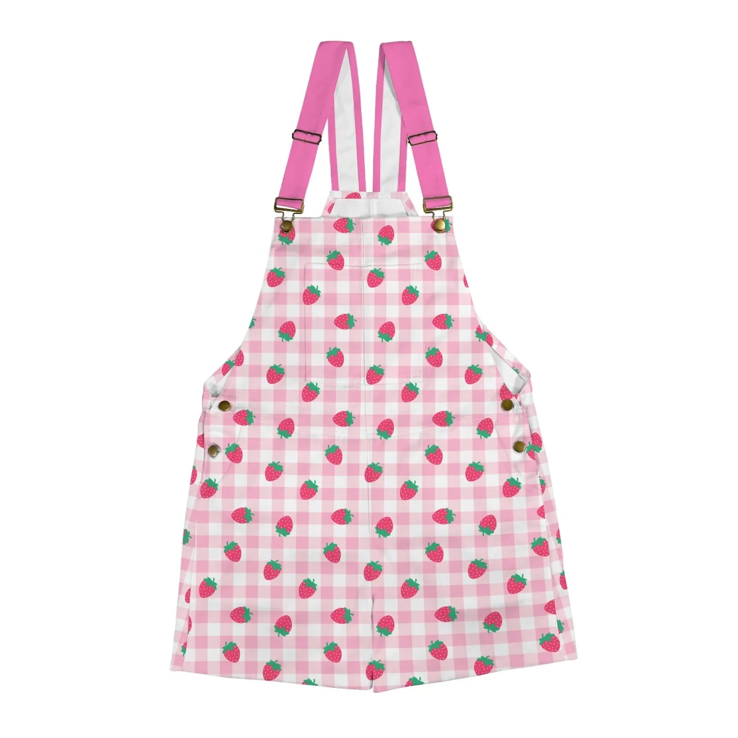 Strawberry Plaid Unisex Huggeralls - Puppy's Aesthetics
